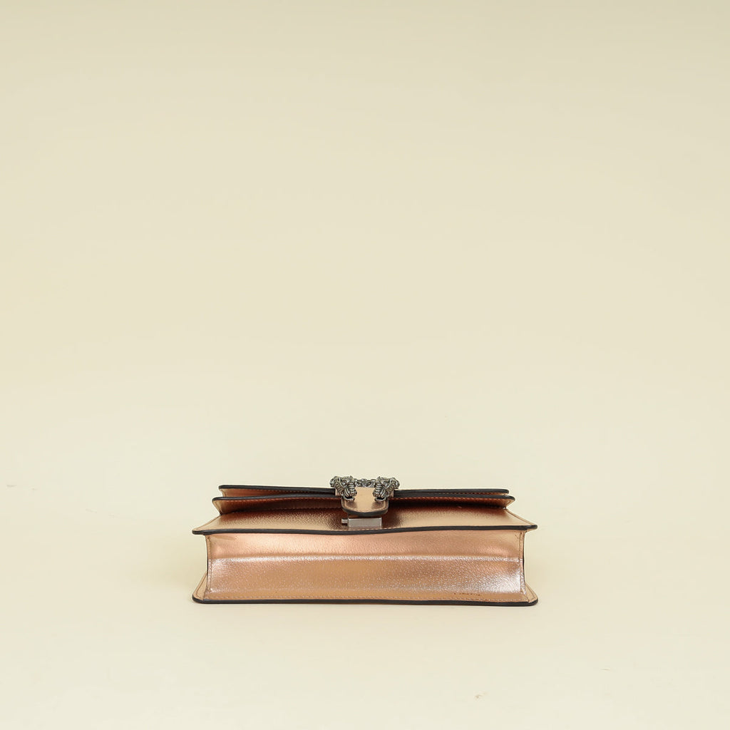Gucci Metallic Rose Gold Dionysus Medium Shoulder Bag
