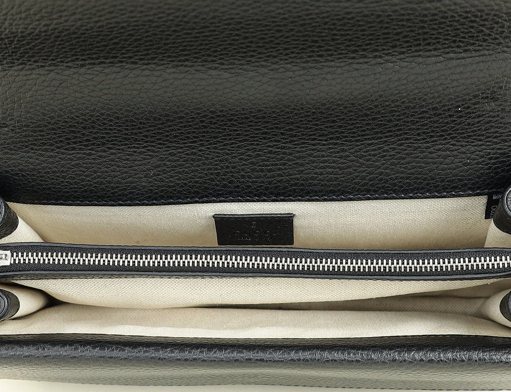 Gucci Black Dionysus Crystal Flap Small Shoulder Bag
