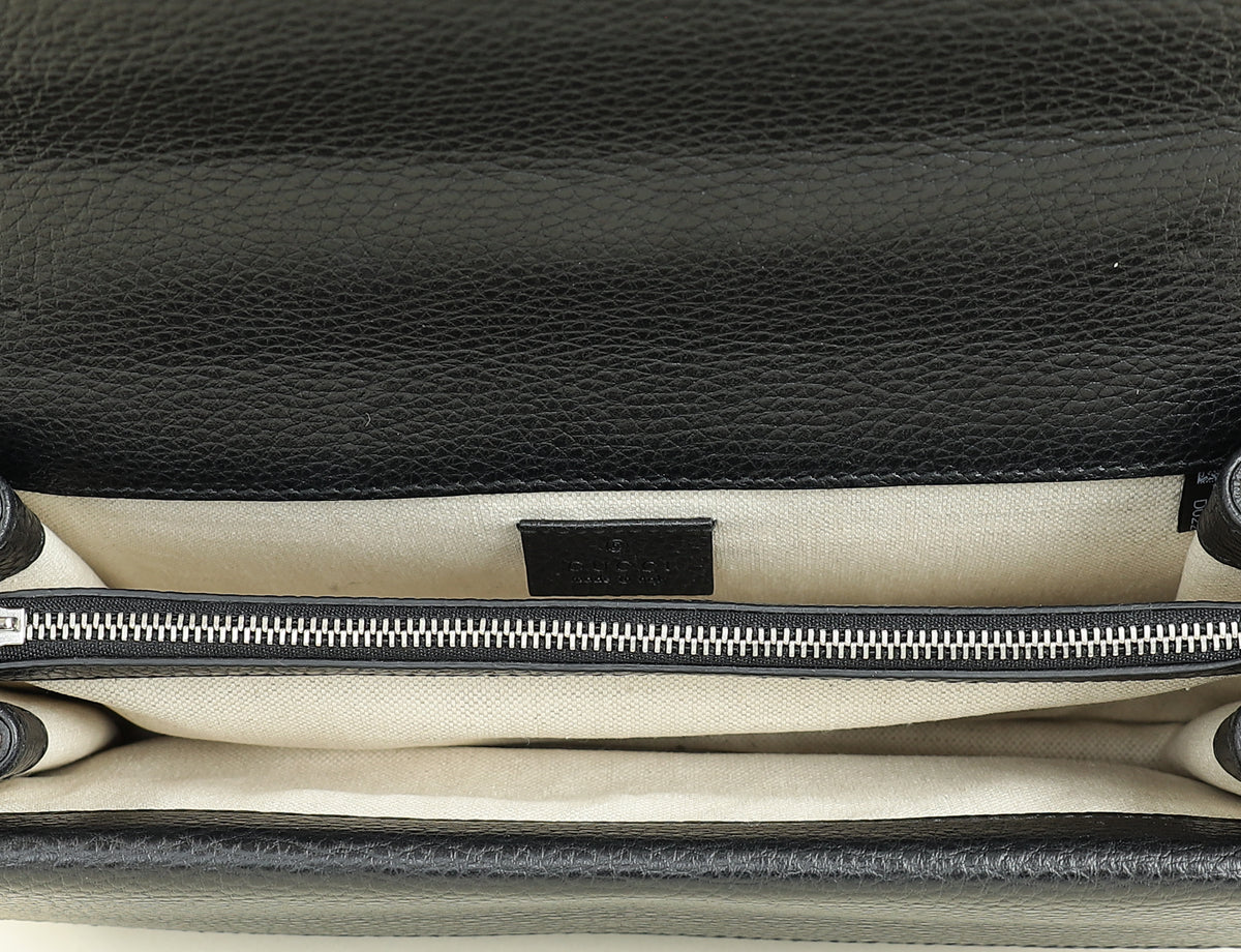 Gucci Black Dionysus Crystal Flap Small Shoulder Bag