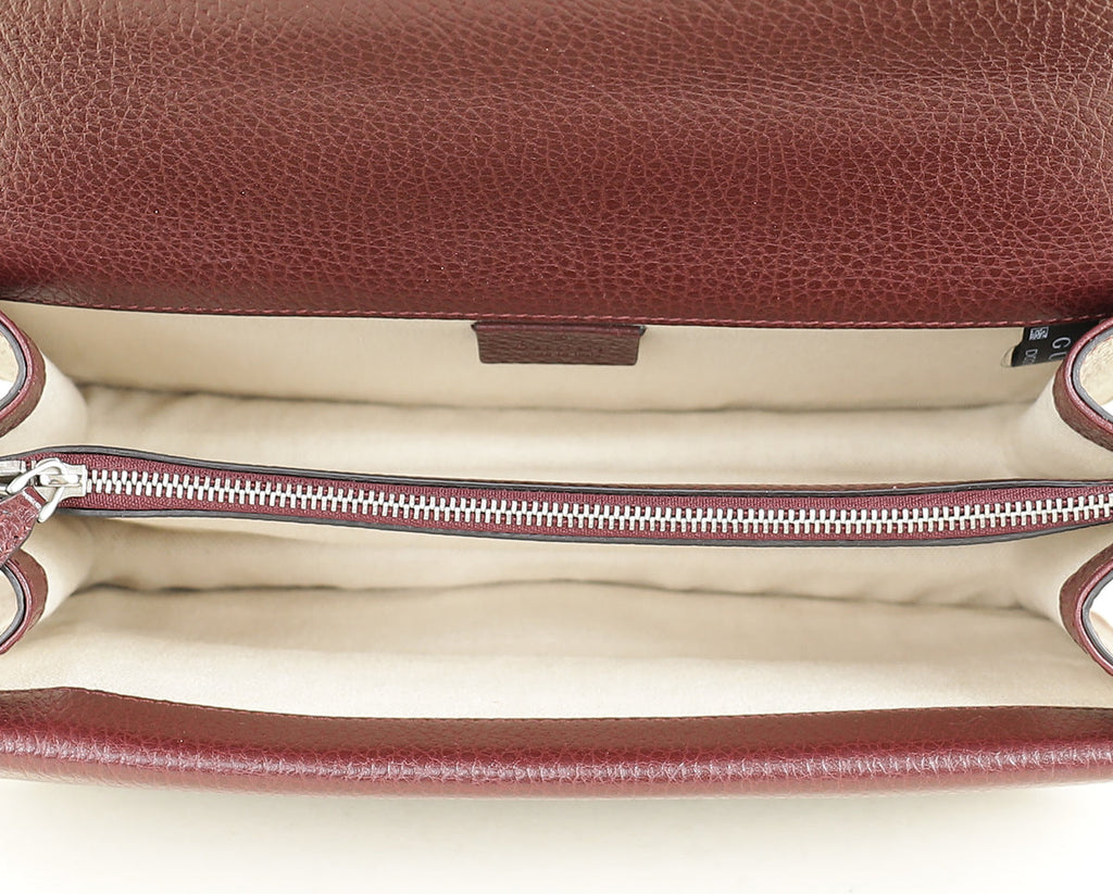 Gucci Burgundy Dionysus Crystal Shoulder Bag