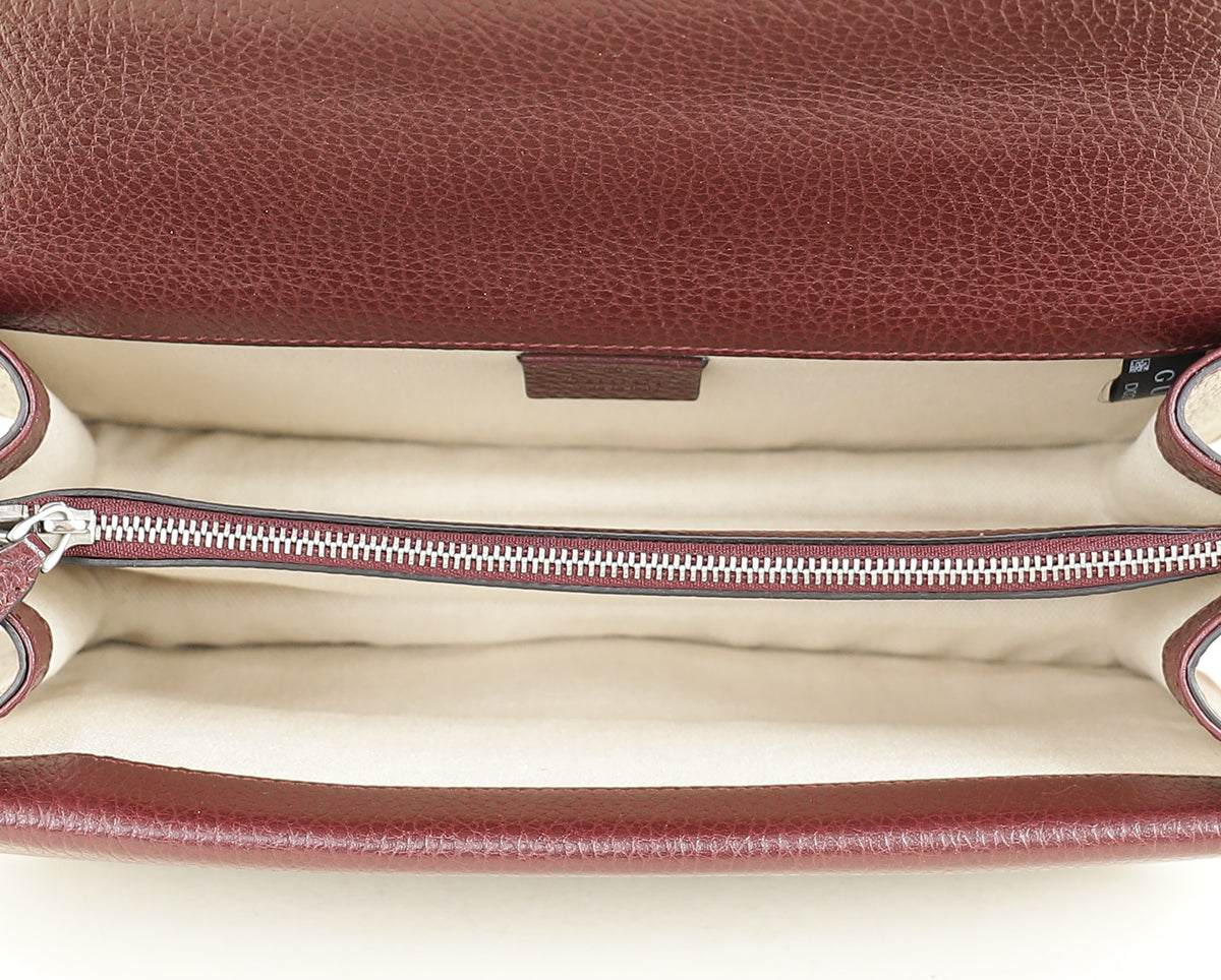 Gucci Burgundy Dionysus Crystal Shoulder Bag