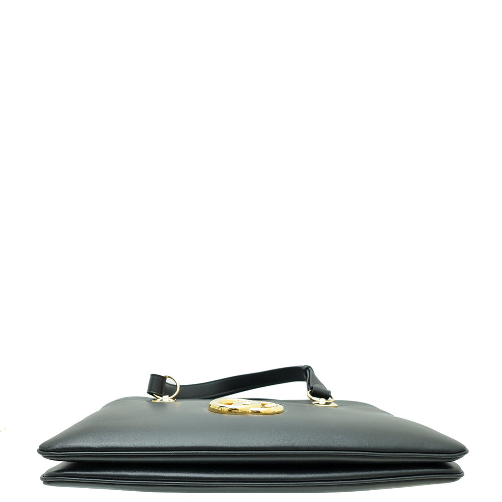 Gucci Black Vitello Palmellato Lux Arli Large Top Handle Bag