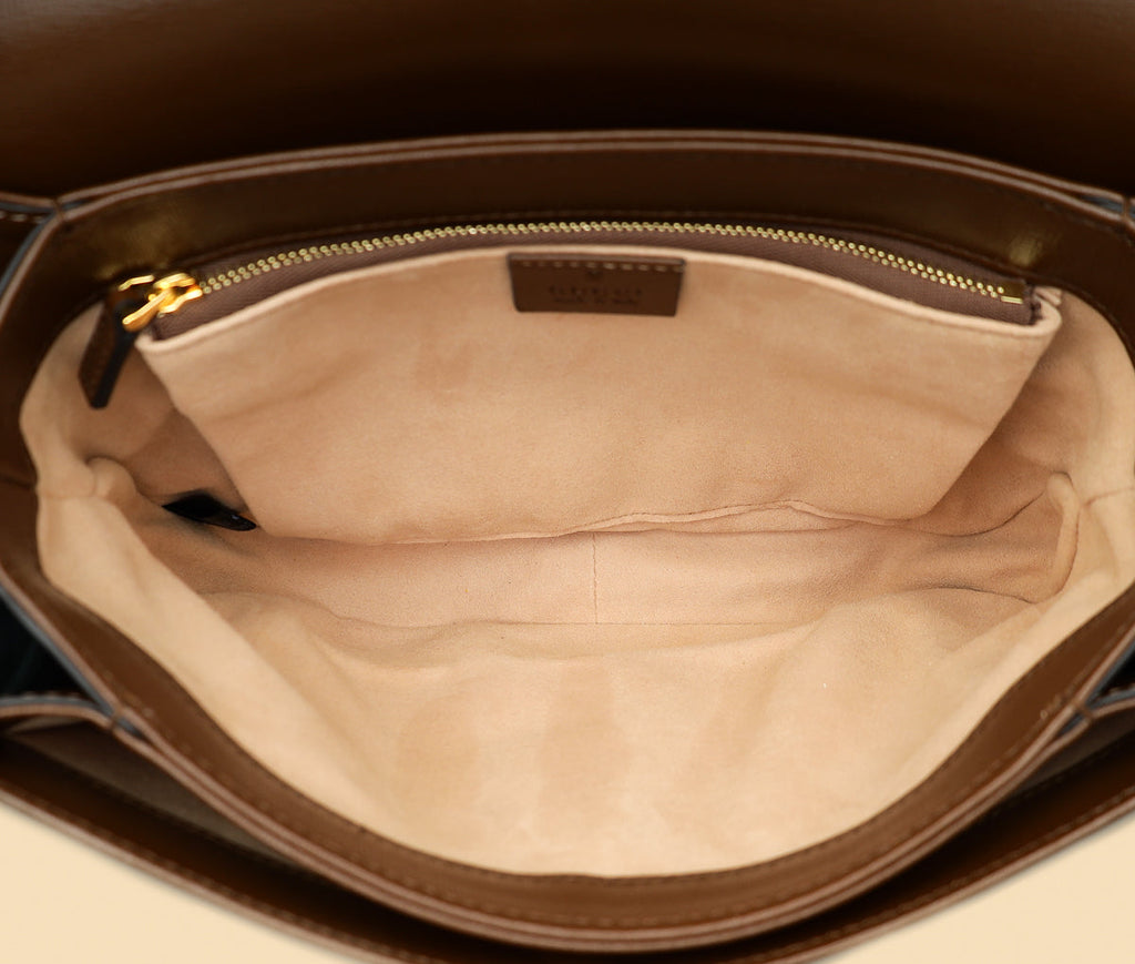 Gucci Ebony GG Supreme 1955 Horsebit Medium Shoulder Bag