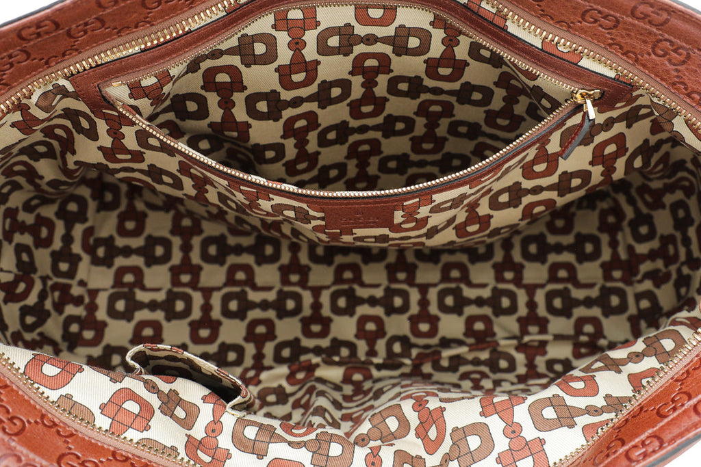 Gucci Brown GG Guccissima Trim Large Signoria Tote Bag