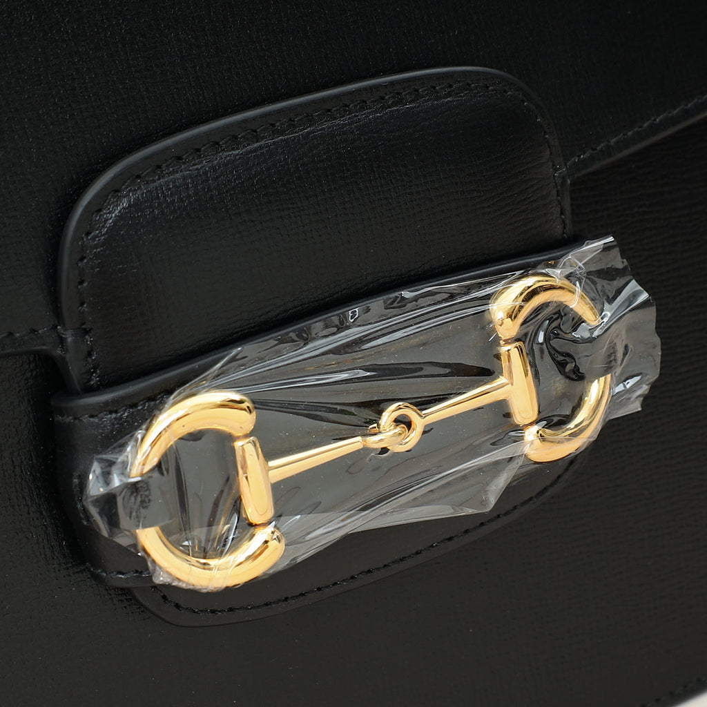 Gucci Black Horsebit 1955 Medium Flap Bag