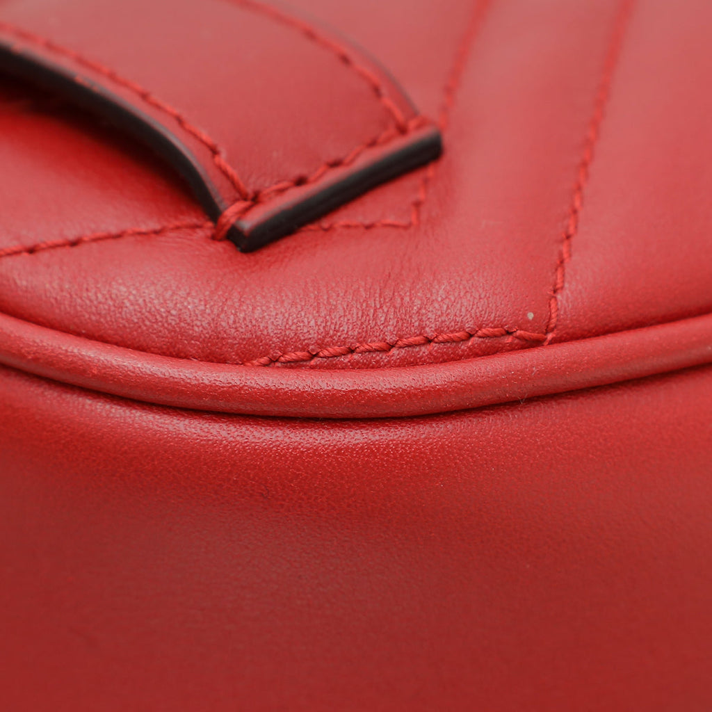 Gucci Red GG Marmont Mini Belt Bag