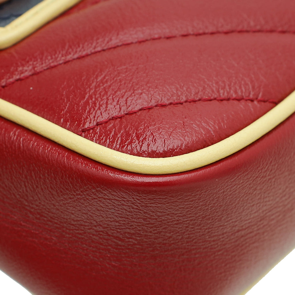 Gucci Bicolor GG Marmont Diagonal Striped Super Mini Bag