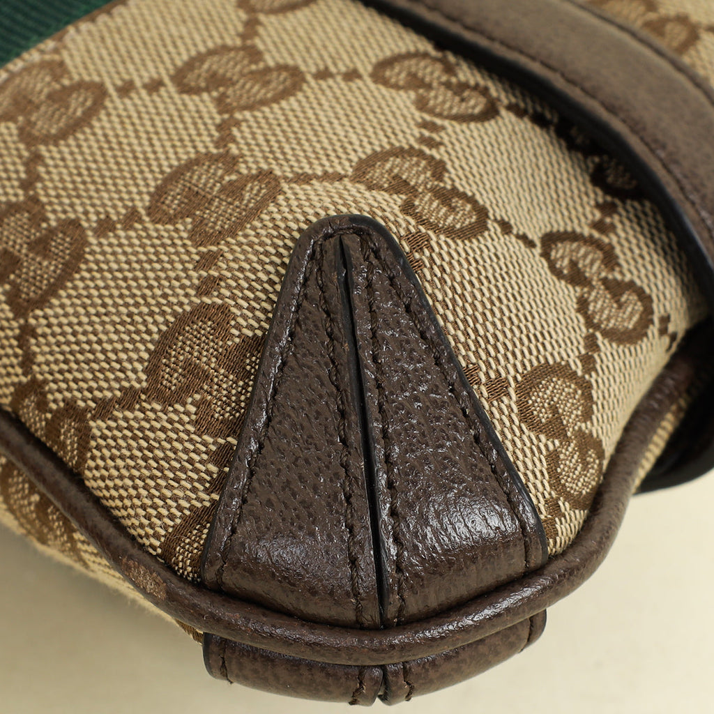 Gucci Bicolor GG Canvas Horsebit Chain Small Shoulder Bag