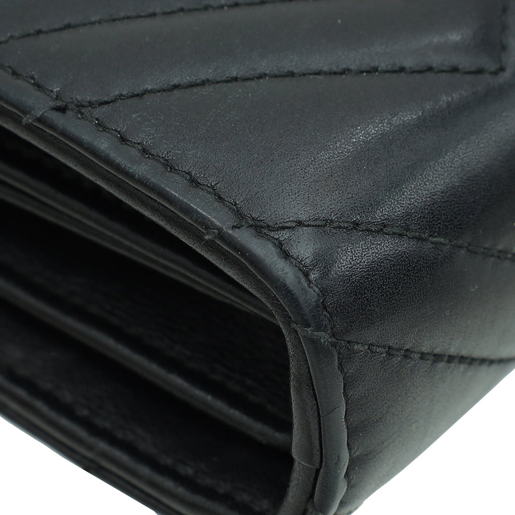 Gucci Black GG Marmont Wallet on Chain