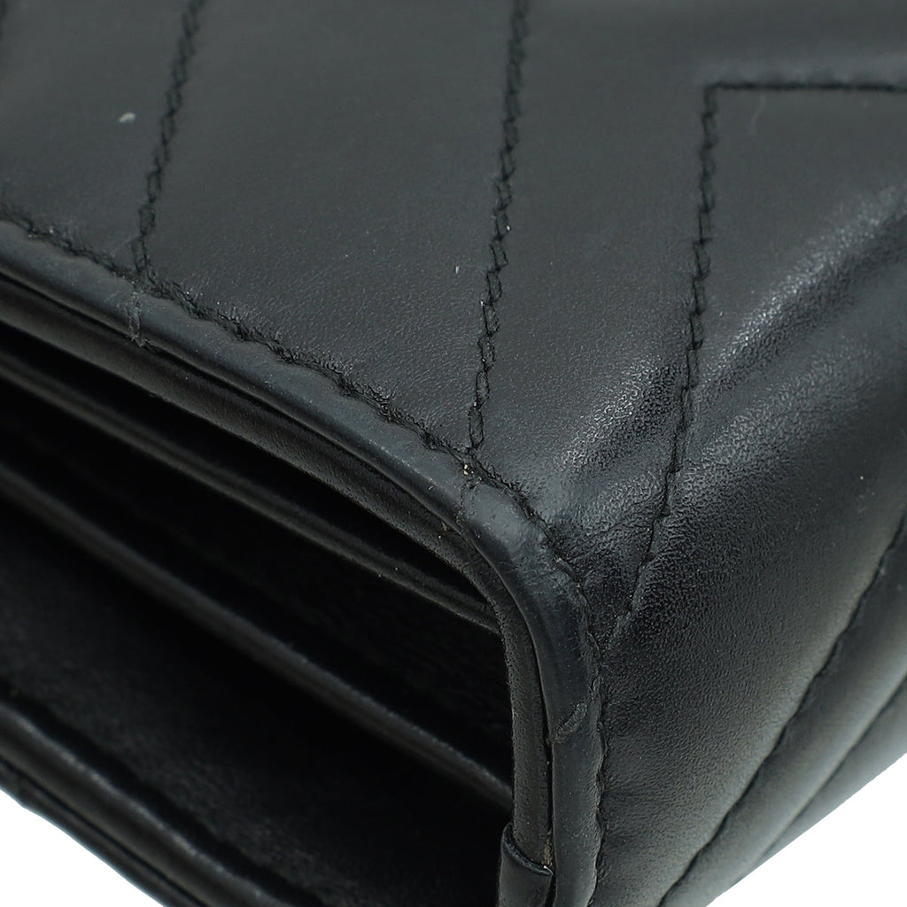 Gucci Black GG Marmont Wallet on Chain