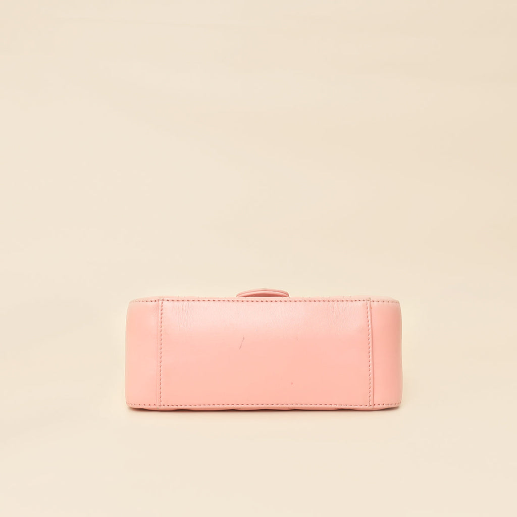 Gucci Pink GG Marmont Top Handle Small Bag