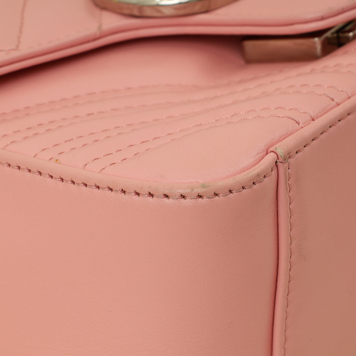 Gucci Pink GG Marmont Top Handle Small Bag