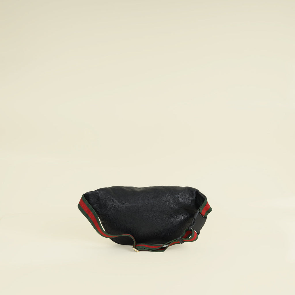 Gucci Black Logo Print Large Belt Bag