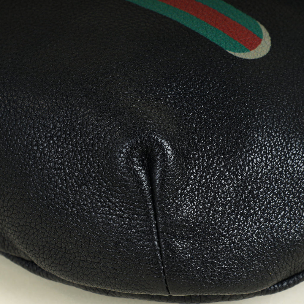 Gucci Black Logo Print Large Belt Bag