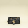 Gucci Black GG Marmont Medium Shoulder Bag