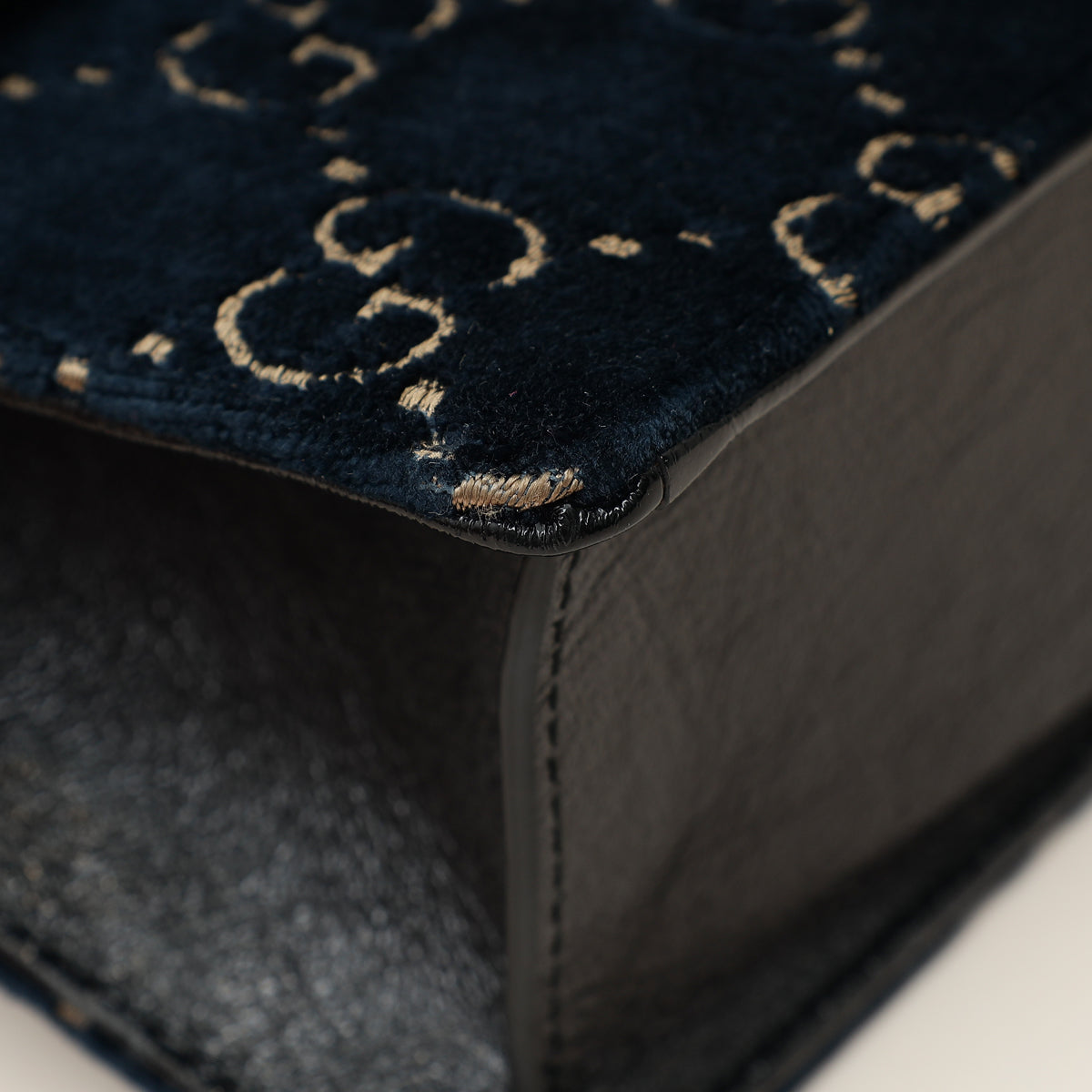 Gucci Navy Blue GG Velvet Dionysus Small Shoulder Bag