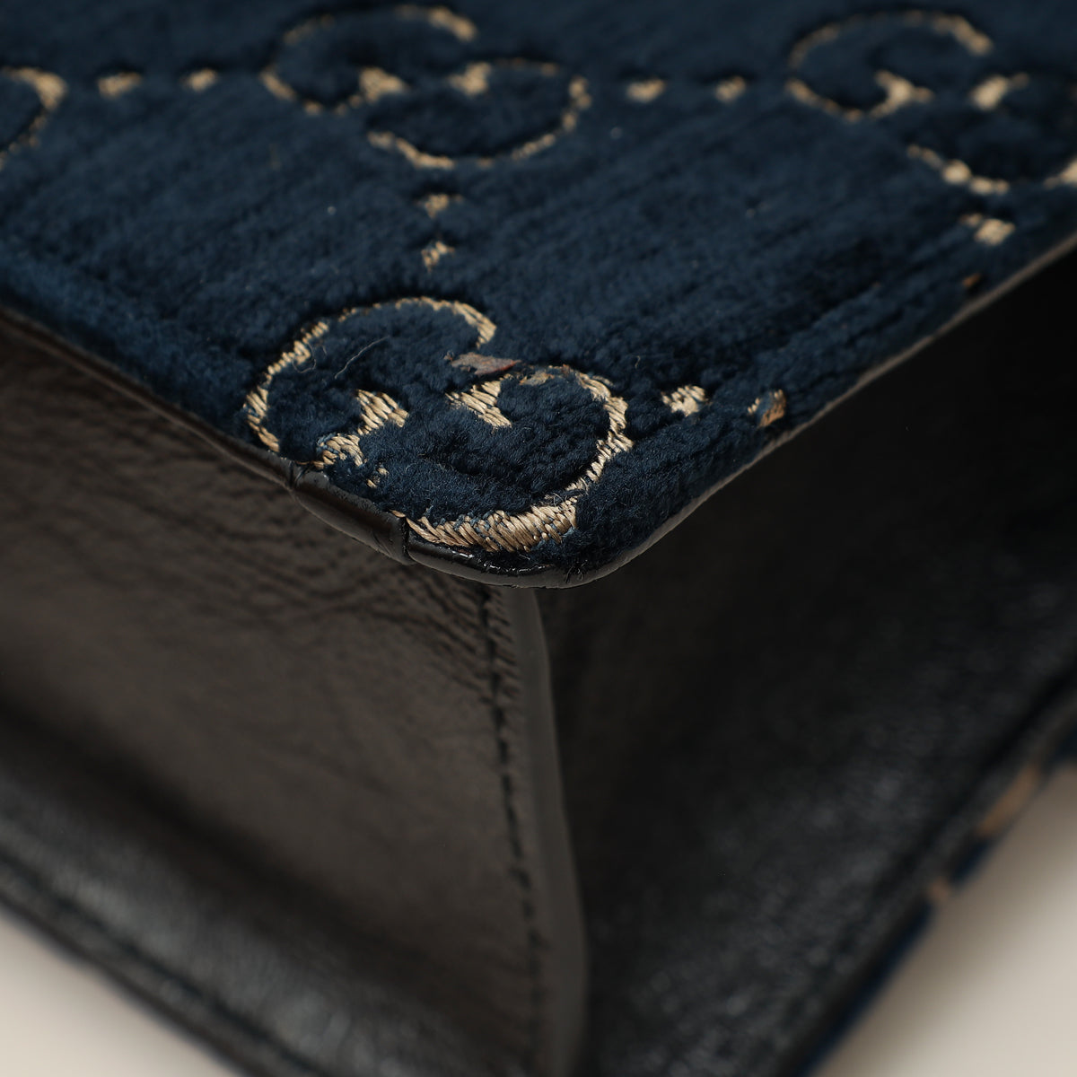 Gucci Navy Blue GG Velvet Dionysus Small Shoulder Bag