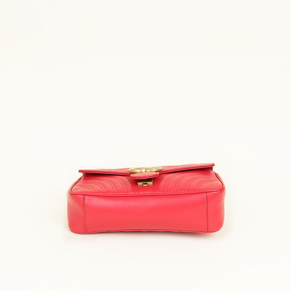Gucci Bright Red GG Marmont Medium Shoulder Bag