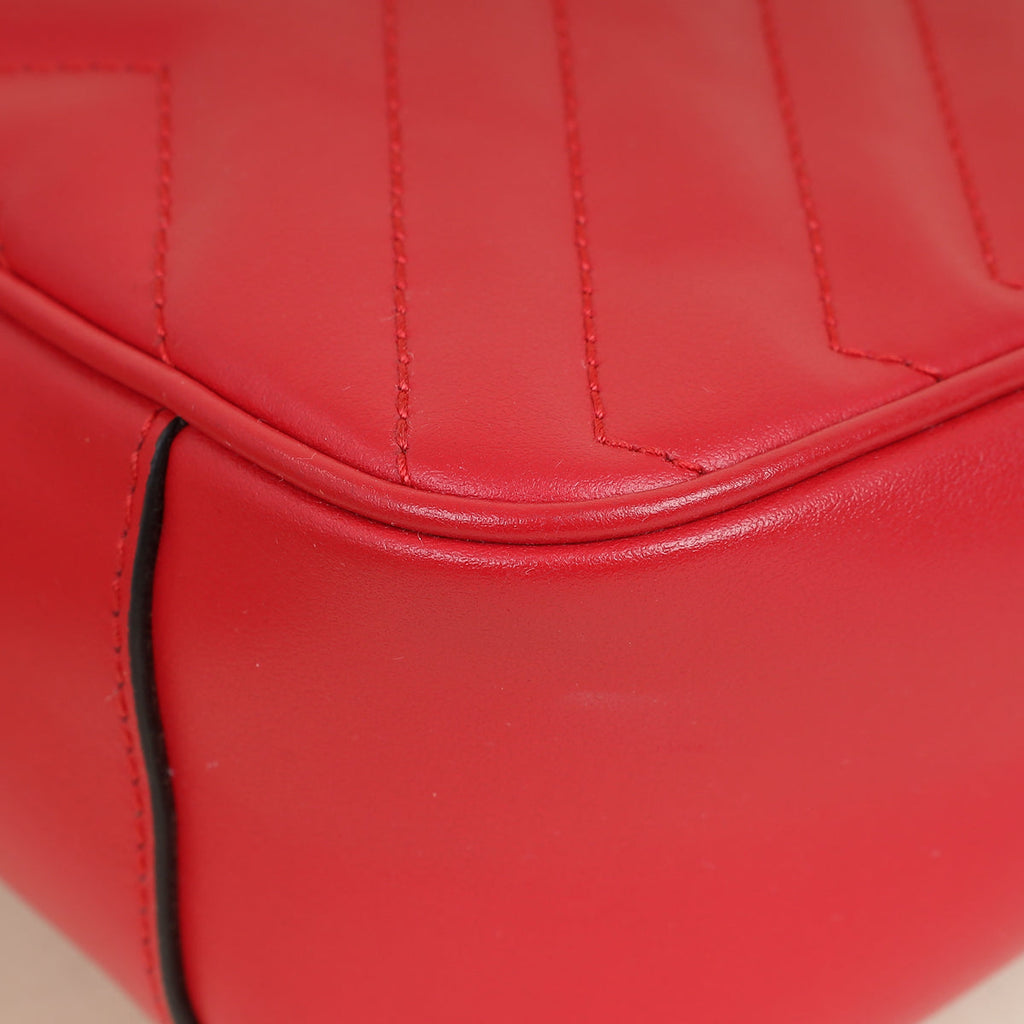 Gucci Bright Red GG Marmont Medium Shoulder Bag