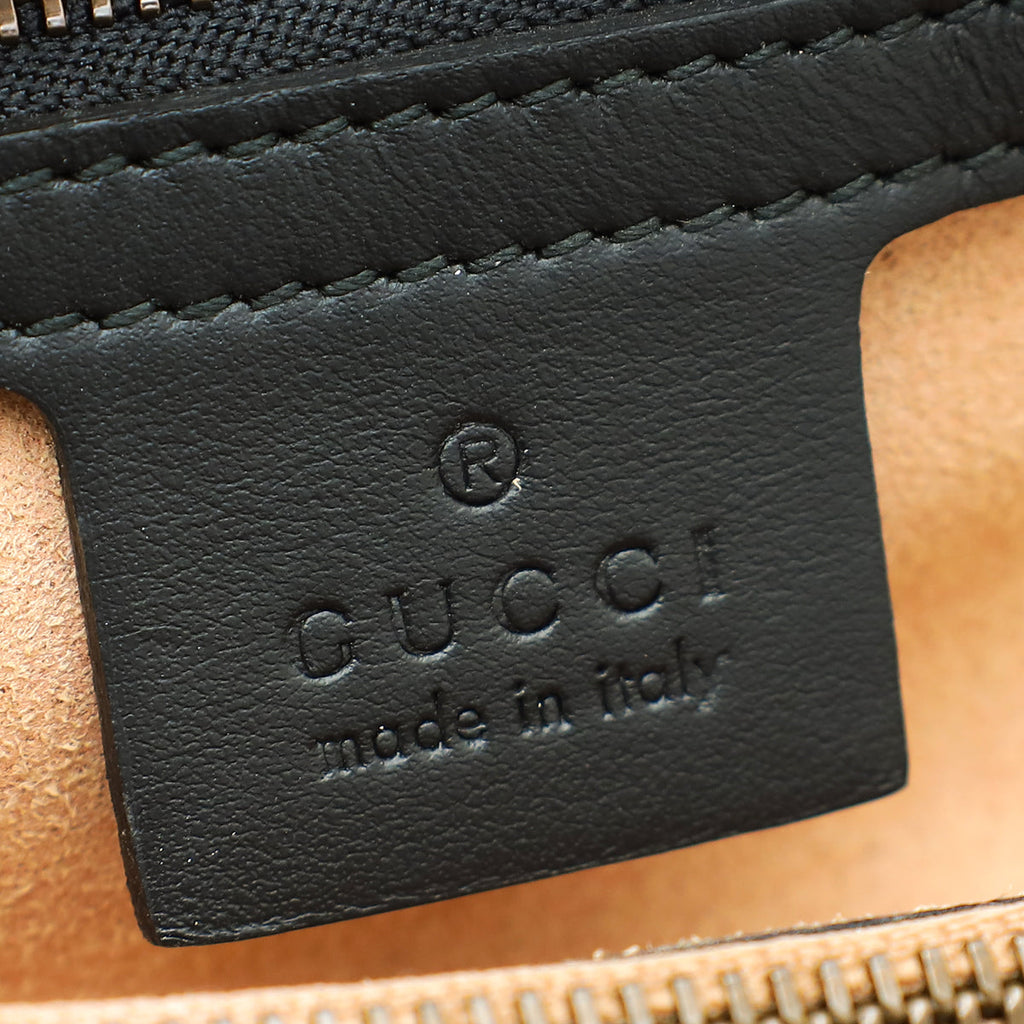 Gucci Black GG Marmont Top Handle Tote Small Bag