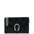 Gucci Black GG Velvet Crystal Dionysus Mini Chain Bag