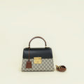 Gucci Bicolor GG Supreme Padlock Top Handle Small Bag