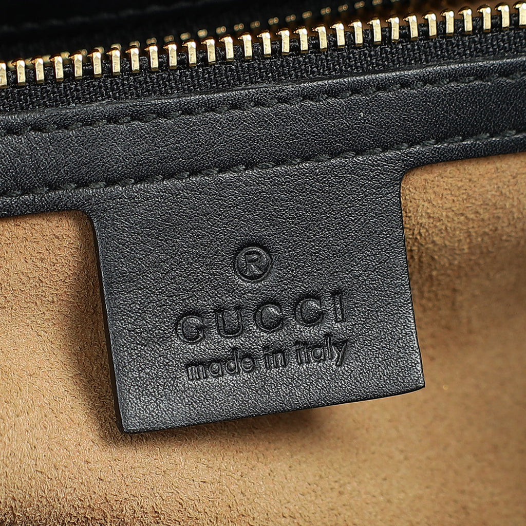 Gucci Bicolor GG Supreme Padlock Top Handle Small Bag