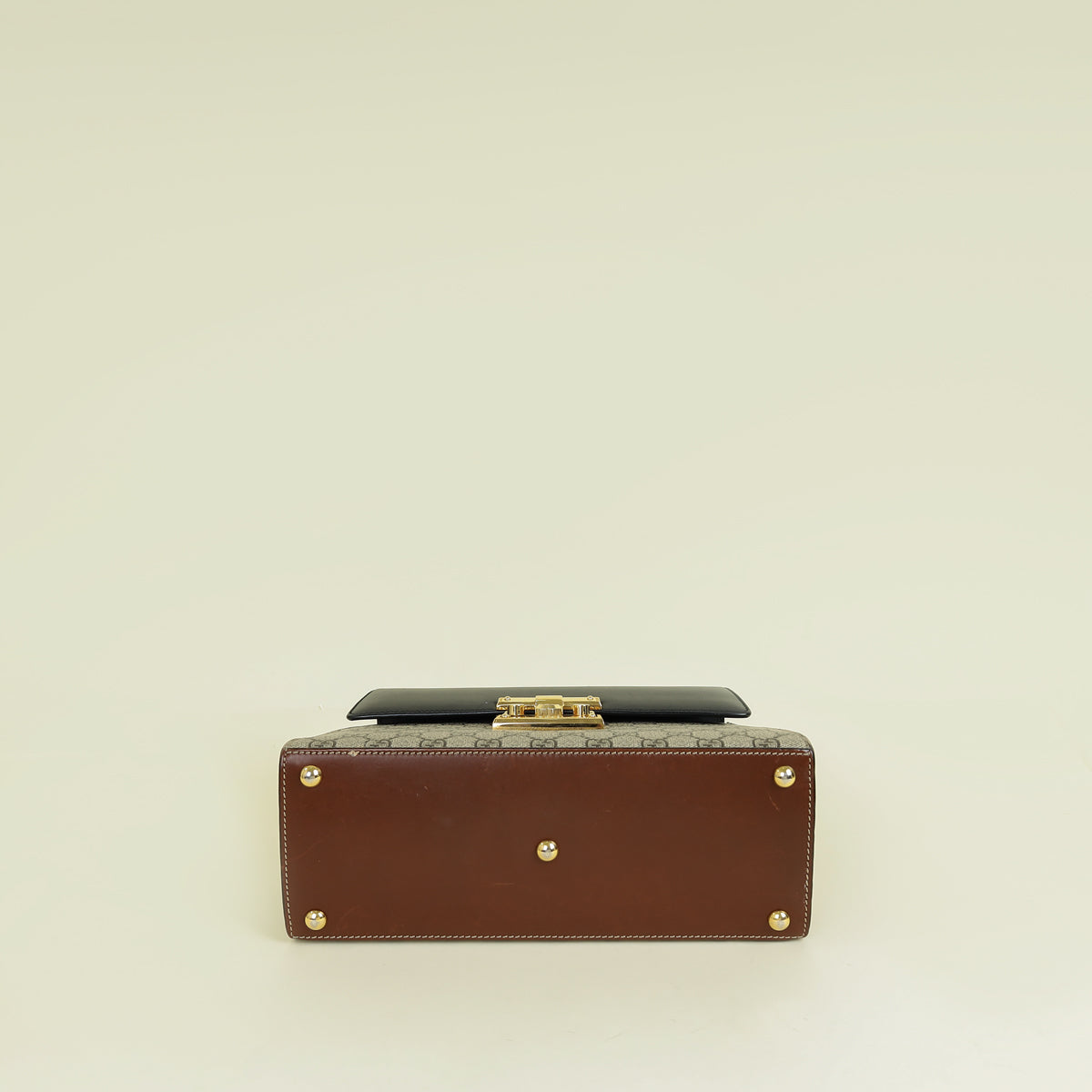 Gucci Bicolor GG Supreme Padlock Top Handle Small Bag