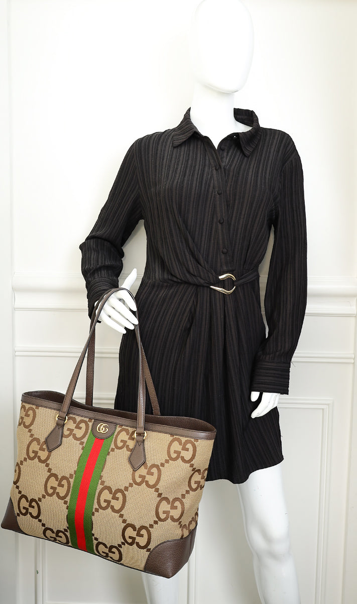 Gucci Bicolor Jumbo GG Ophidia Tote Bag