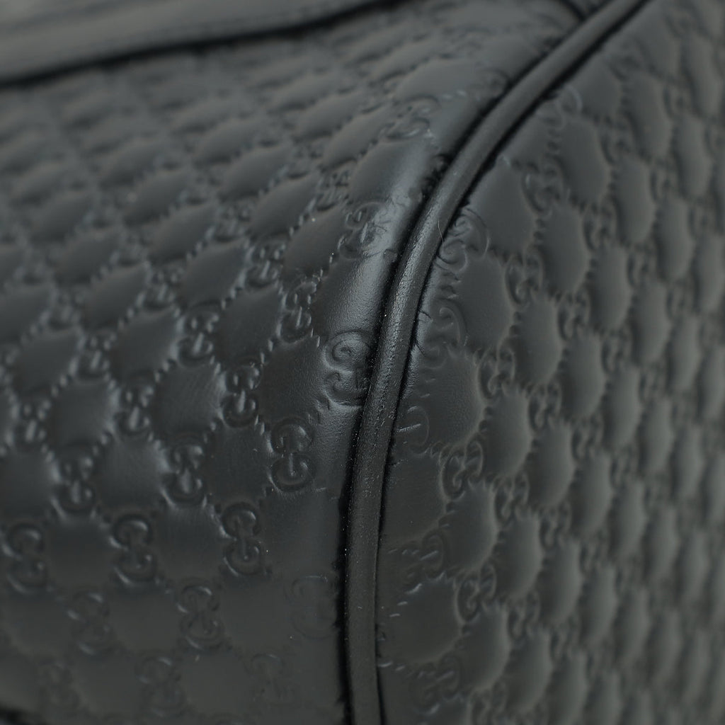 Gucci Black GG Microguccissima Dome Satchel Medium Bag