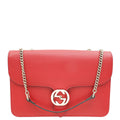 Gucci Red Interlocking G Flap Medium Shoulder Bag