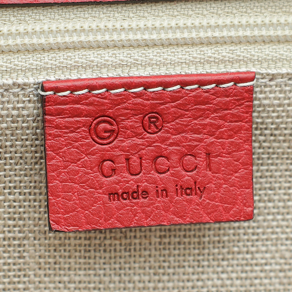 Gucci Red Interlocking G Flap Medium Shoulder Bag
