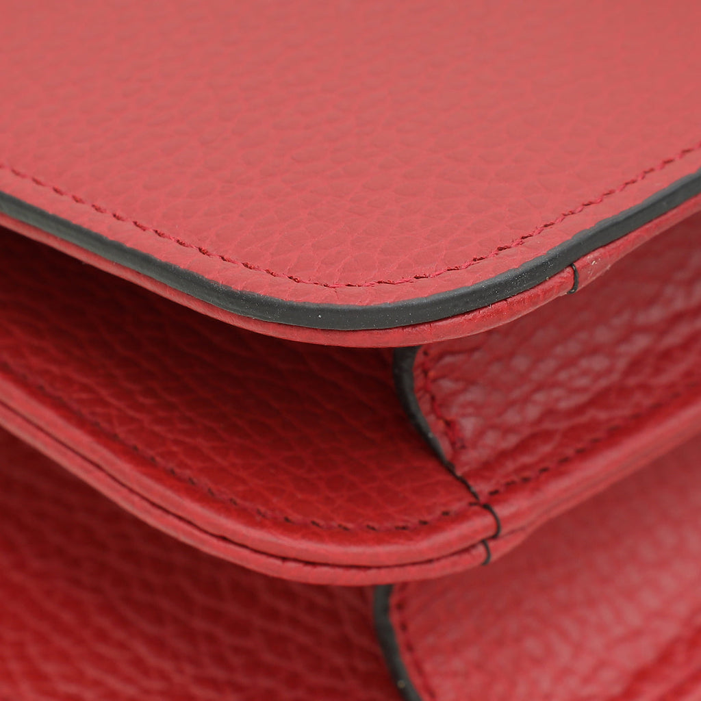 Gucci Red Interlocking G Flap Medium Shoulder Bag