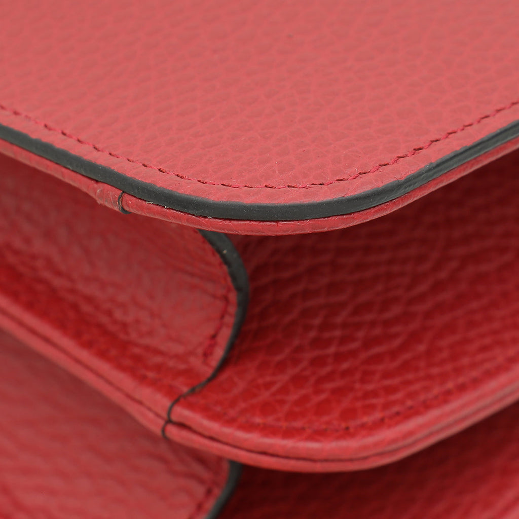 Gucci Red Interlocking G Flap Medium Shoulder Bag