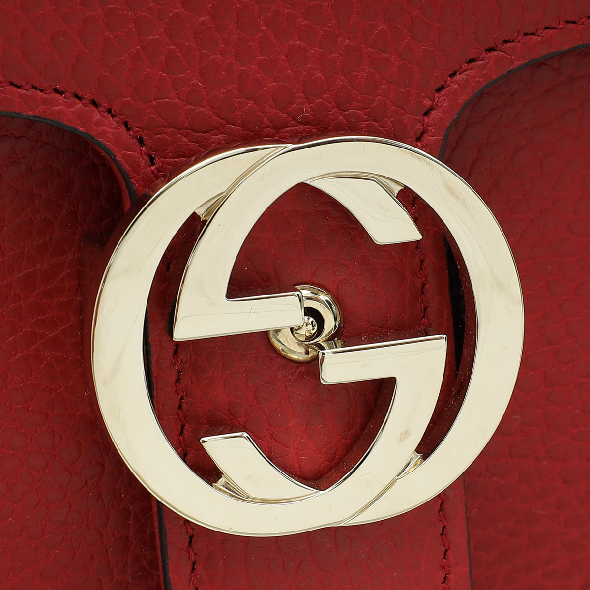 Gucci Red Interlocking G Flap Medium Shoulder Bag