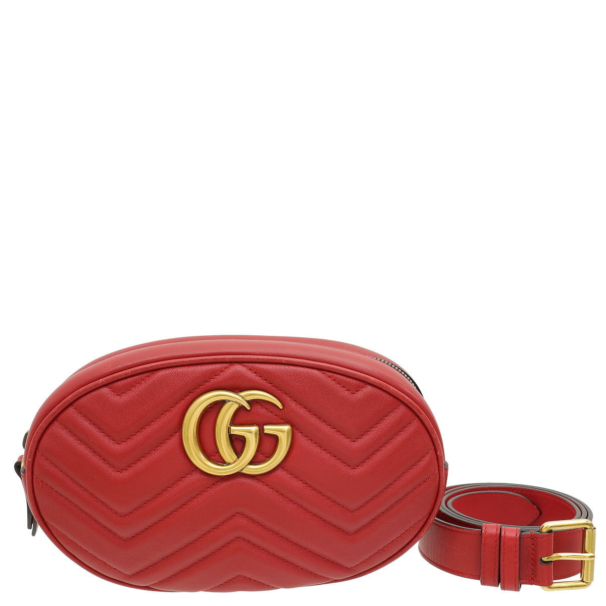 Gucci Red GG Marmont Small Belt Bag