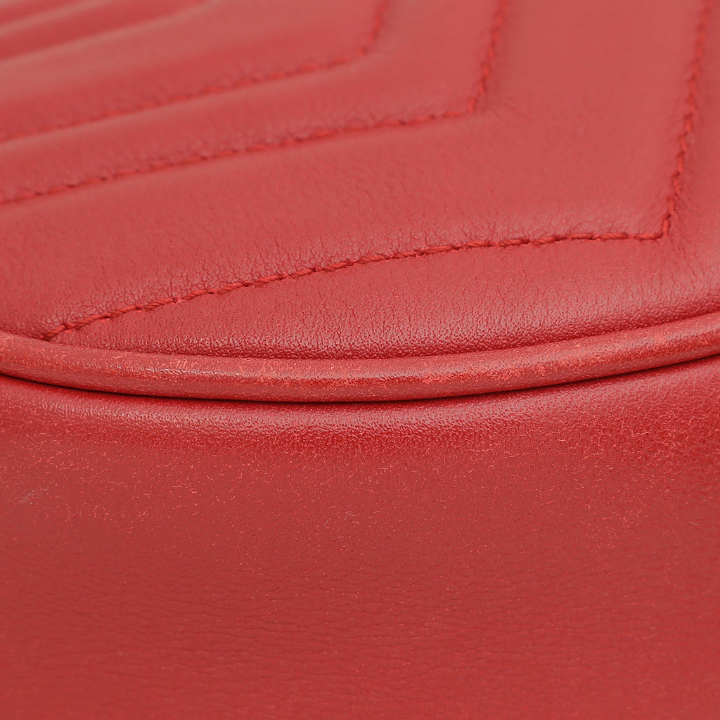 Gucci Red GG Marmont Small Belt Bag