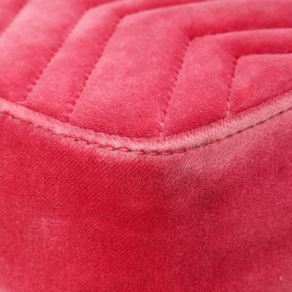 Gucci Pink Velvet GG Marmont Mini Shoulder Bag