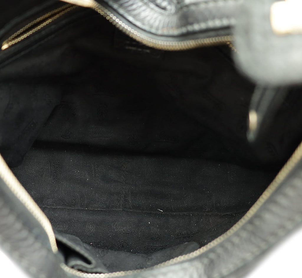Gucci Black Vintage Web Horsebit Heritage Hobo Bag