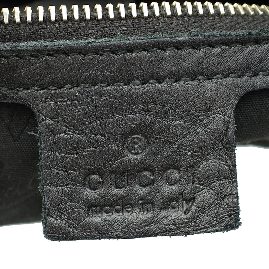 Gucci Black Vintage Web Horsebit Heritage Hobo Bag