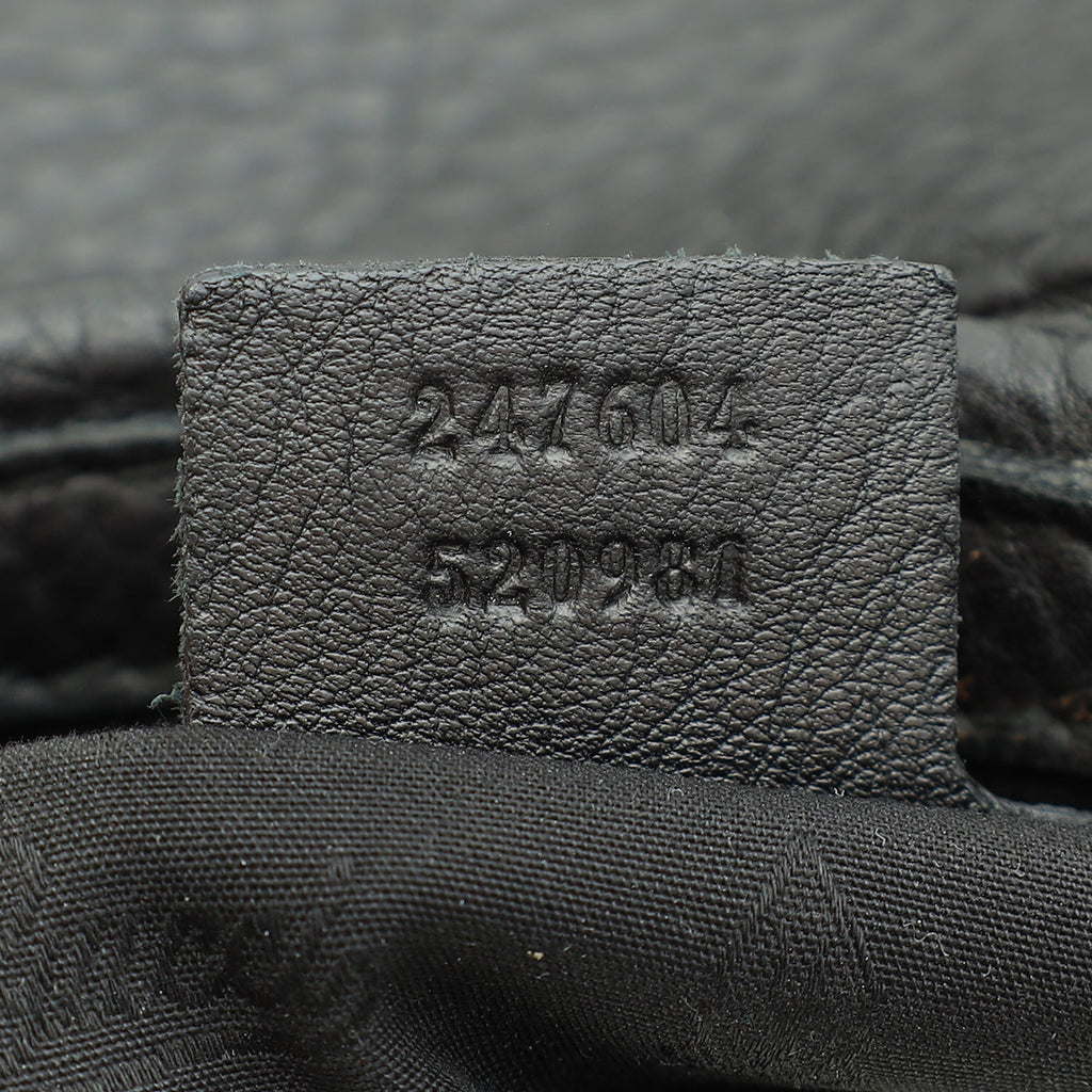 Gucci Black Vintage Web Horsebit Heritage Hobo Bag