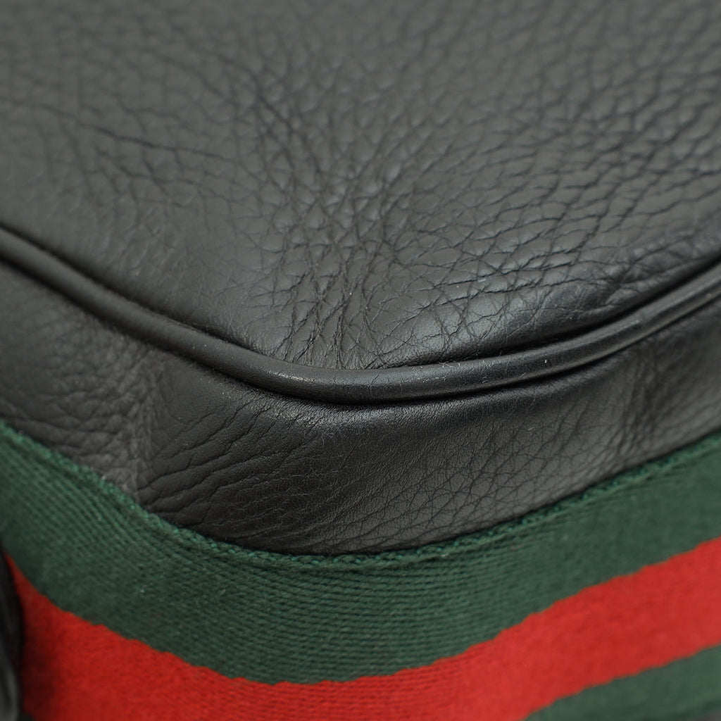 Gucci Black Vintage Web Horsebit Heritage Hobo Bag