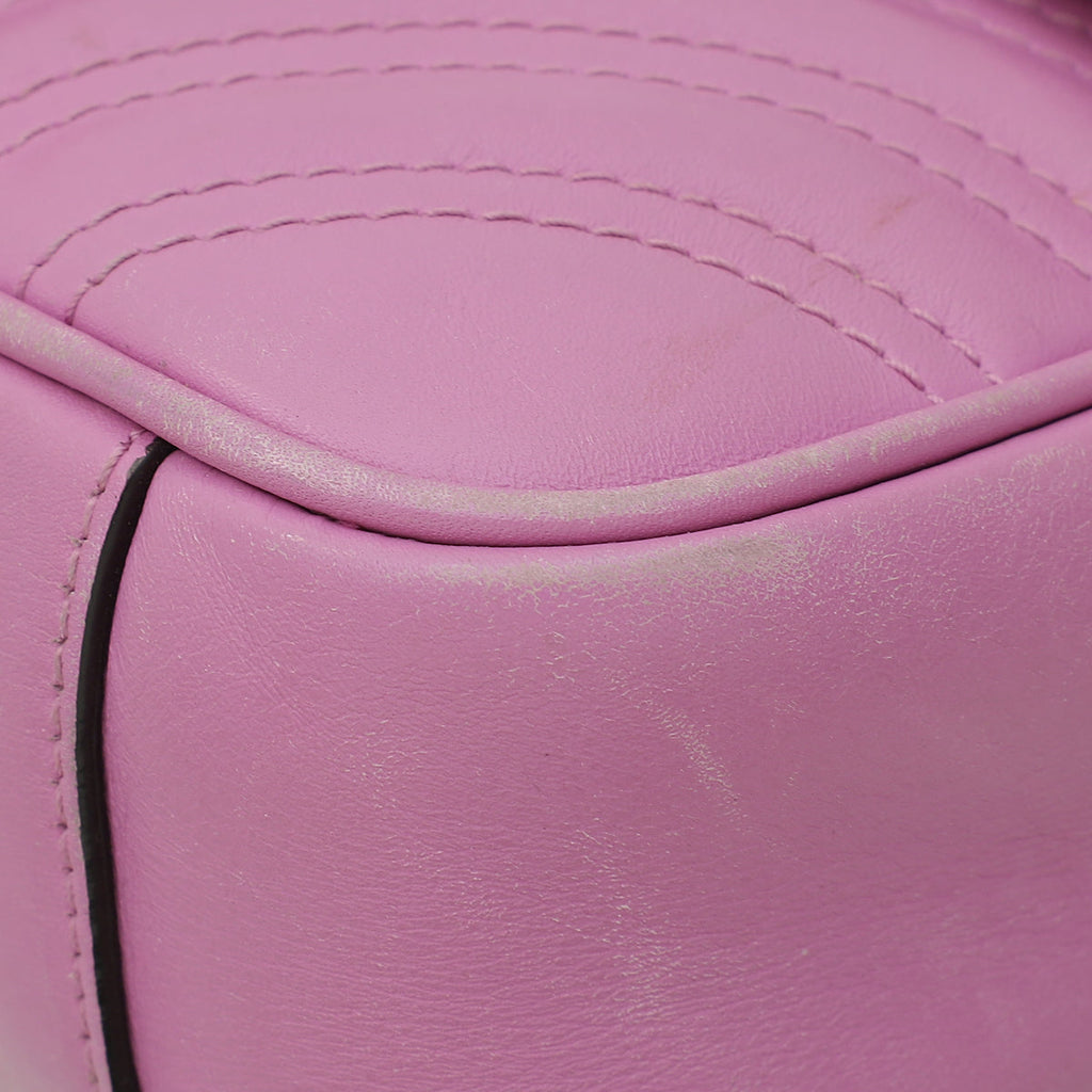 Gucci Pink GG Marmont Mini Shoulder Bag