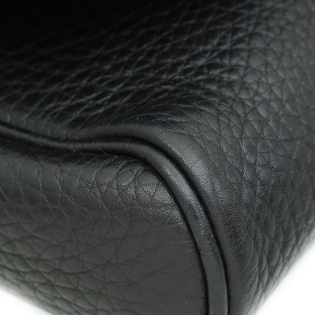 Gucci Black Python Greenwich Chain Clutch