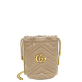 Gucci Dusty Pink Aged GG Marmont Mini Bucket Bag