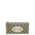 Gucci Bicolor GG Supreme Horsebit 1955 Wallet With Chain