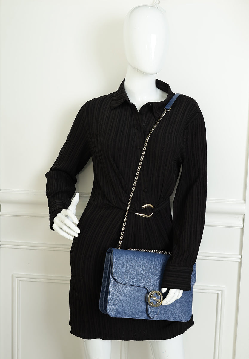 Gucci Dark Blue Interlocking G Interlocking G Medium Shoulder Bag