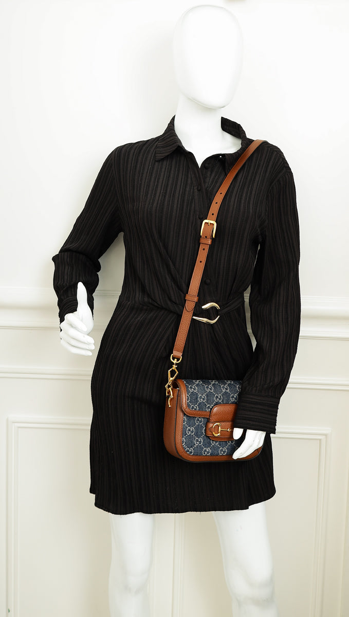 Gucci Bicolor GG Horsebit 1955 Mini Shoulder Bag