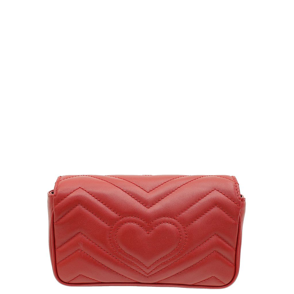 Gucci Red GG Marmont Super Mini Bag