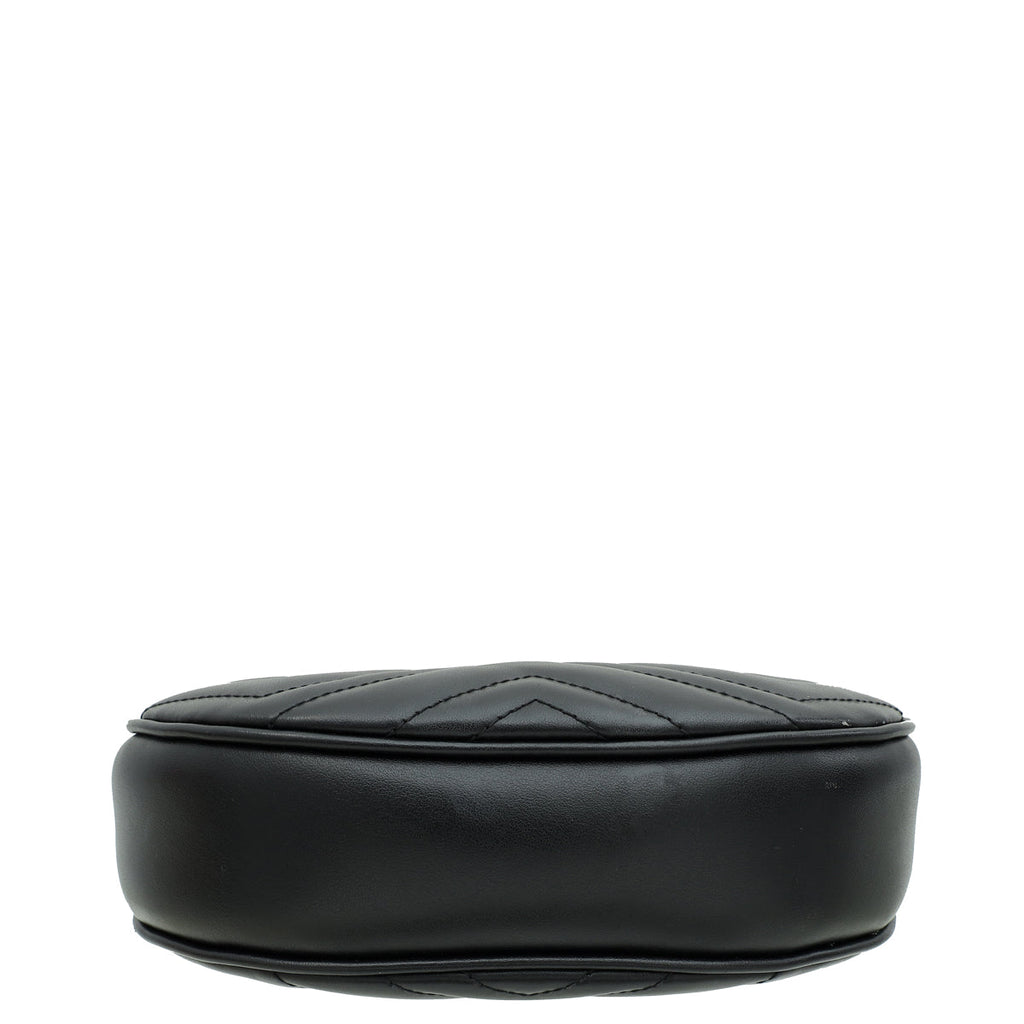 Gucci Black GG Marmont Chain Hobo Shoulder Bag